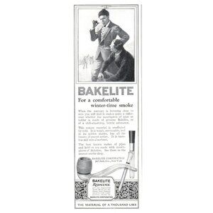 1924 Bakelite Redmanol Corporation Vintage Print Ad Tobacco Smoke Wall Art